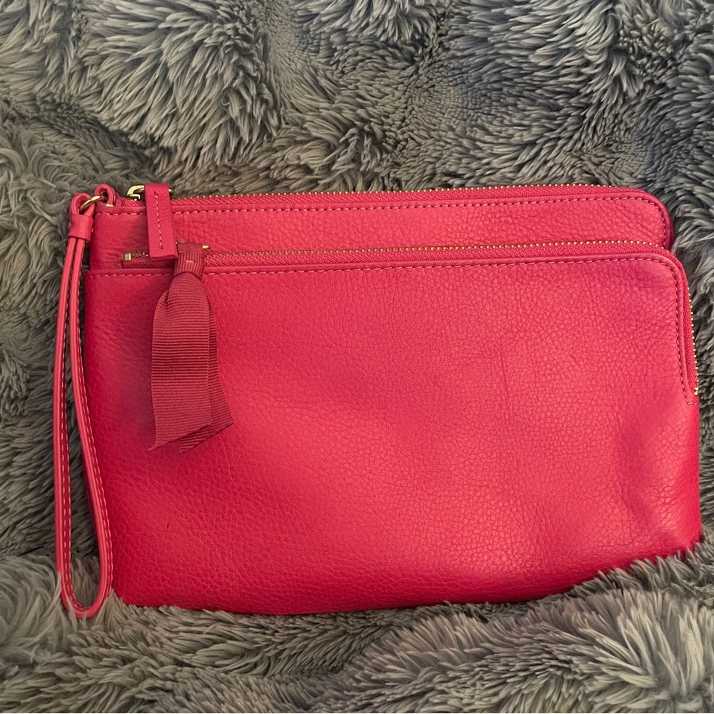 Talbots Pink Leather Wristlet